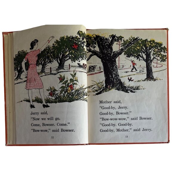 Jerry Goes Fishing 1942 School Book Florence Battle HC Illust Jack Merryweather - Picture 7 of 16